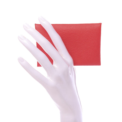 Hermes Chevre Mysore Verso Calvi Card Case Rose Texas Quebracho 2 of 8