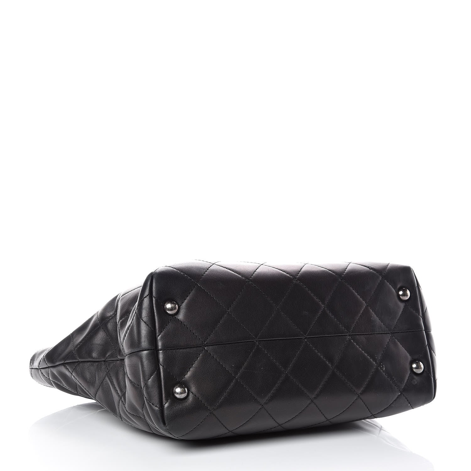 Chanel Calfskin Quilted Large Shopping In Chains Tote Black 4 of 14
