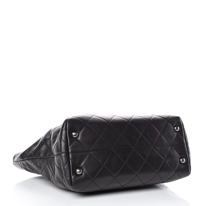 Chanel Calfskin Quilted Large Shopping In Chains Tote Black 4 of 14