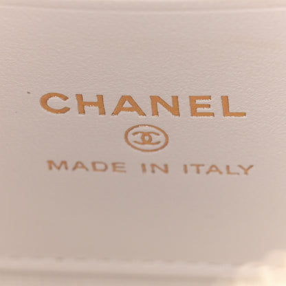 Chanel Lambskin Resin Quilted Chain Camera Bag White Black 6 of 10