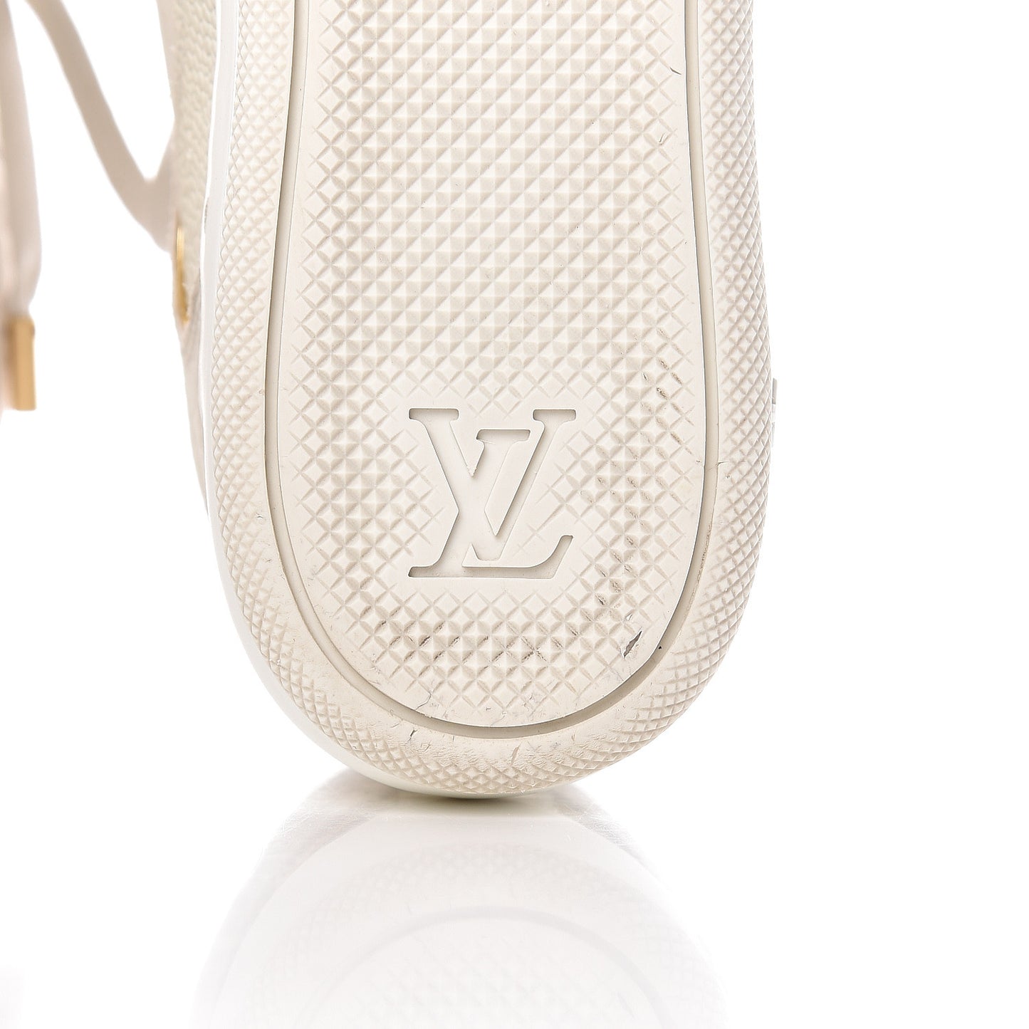 Calfskin Suede Monogram Cliff Top Wedge Sneakers 38 Ivory