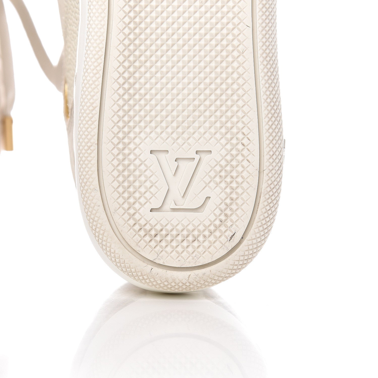 Louis Vuitton Calfskin Suede Monogram Cliff Top Wedge Sneakers 38 Ivory 7 of 14