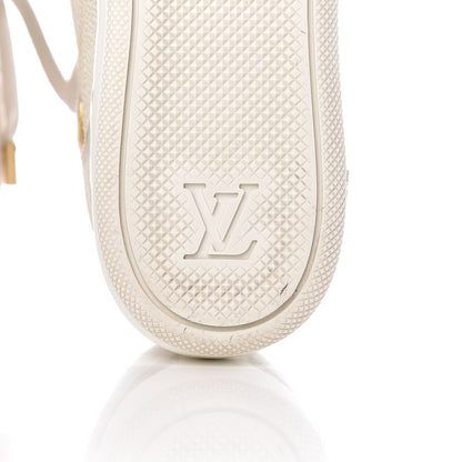 Louis Vuitton Calfskin Suede Monogram Cliff Top Wedge Sneakers 38 Ivory 7 of 14