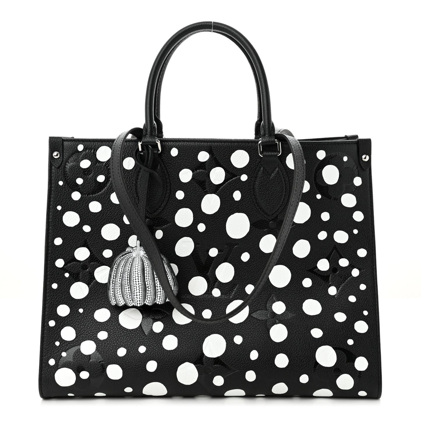 Monogram Kusama Dots Onthego MM Black White