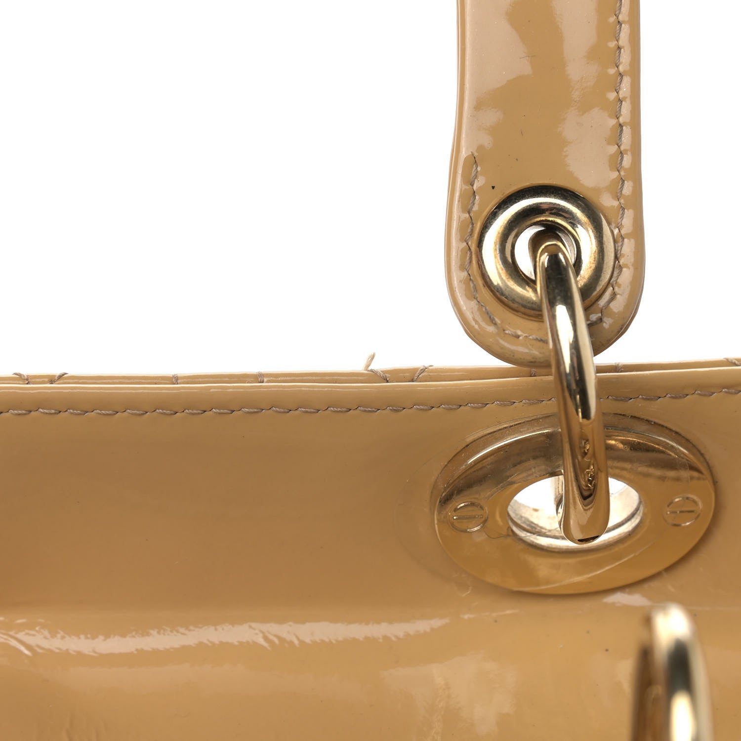 Christian Dior Patent Cannage Medium Lady Dior Beige 9 of 10