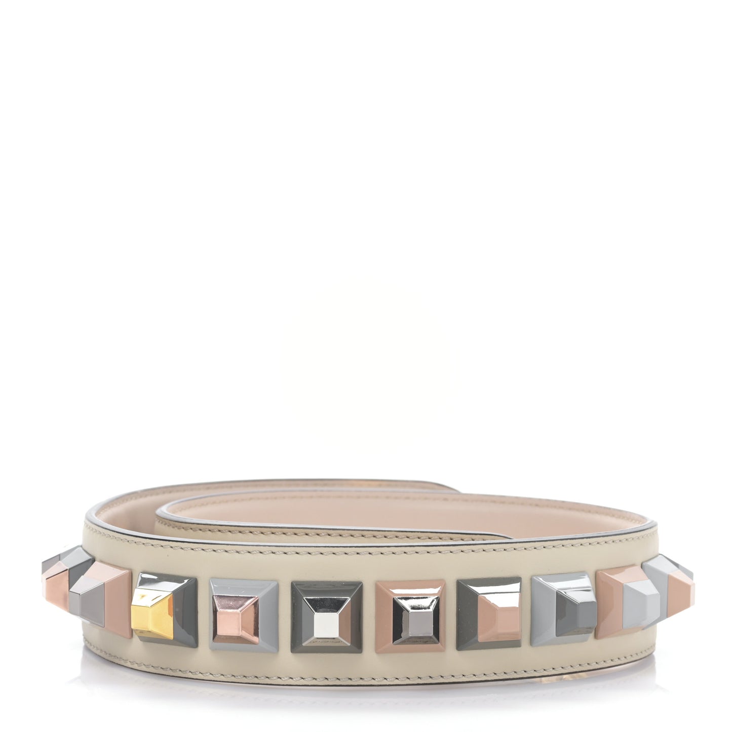 Calfskin Studded Strap You Gold Silver