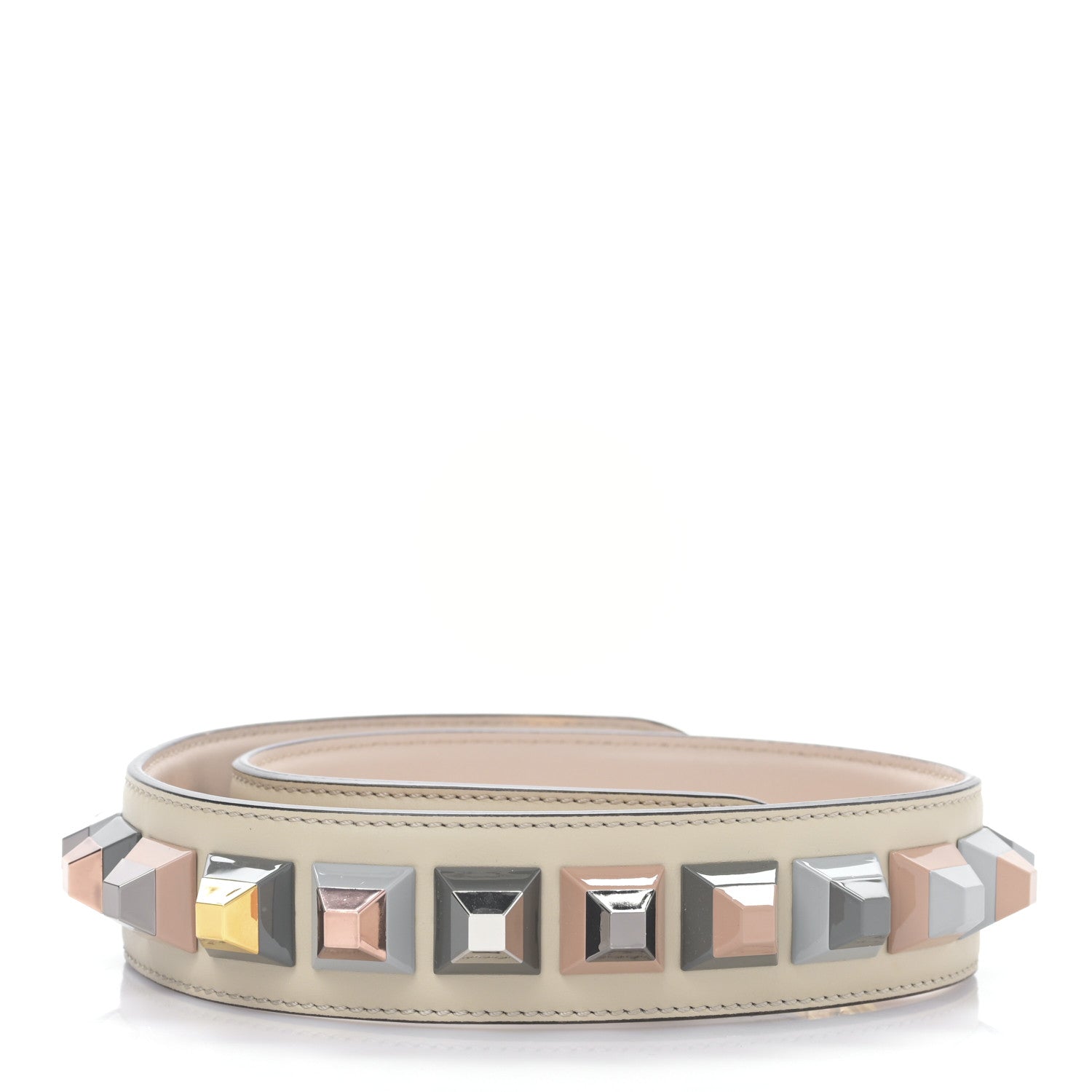 Fendi Calfskin Studded Strap You Gold Silver 2 of 4