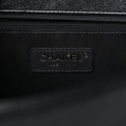 Chanel Caviar Chevron Quilted New Medium Boy Flap Black 6 of 9