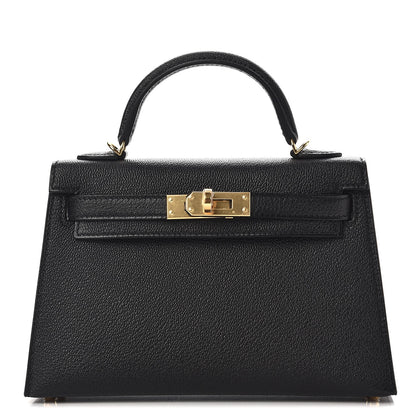 Hermes Chevre Mysore Mini Kelly Sellier 20 Black 2 of 76