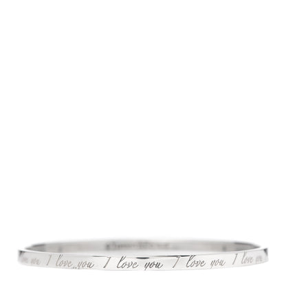 Tiffany Sterling Silver Love Notes Bangle Bracelet 1 of 4