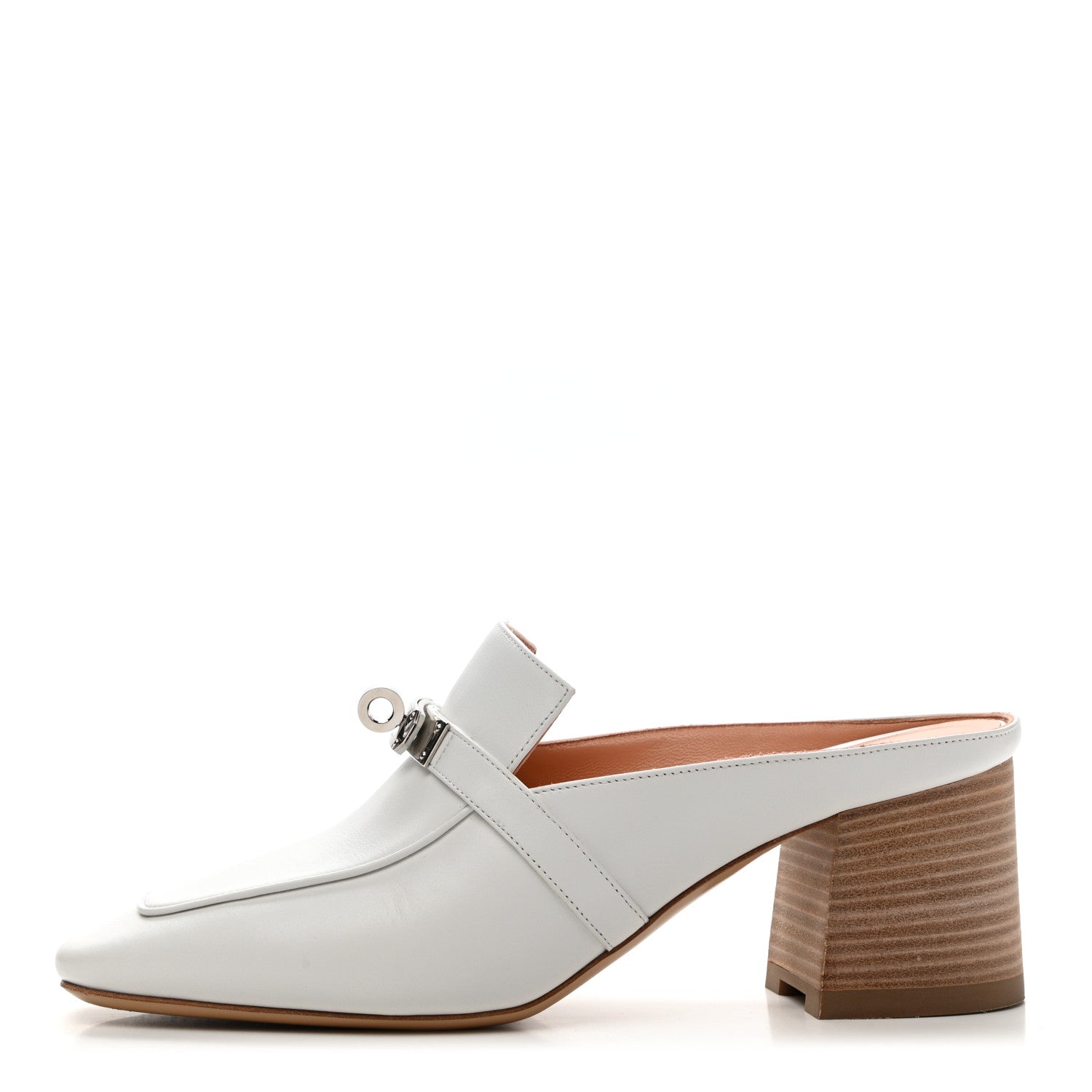 Hermes Calfskin Blossom Mules 37 White 1 of 10