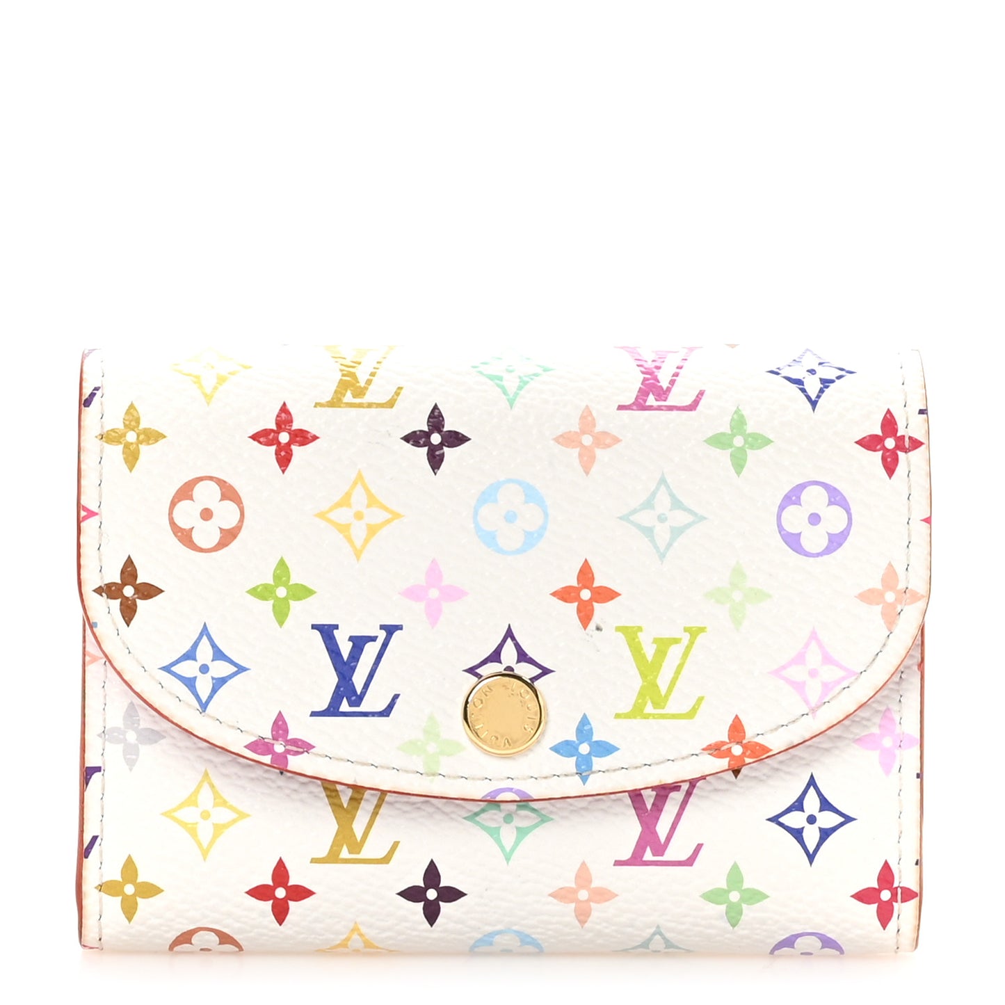 LV X TM Monogram Multicolor Rosalie Coin Purse White Kawaii Pink
