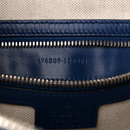 Gucci Calfskin GG Tennis Embossed Medium Wristlet Messenger Bag Intense Metal Blue 7 of 10
