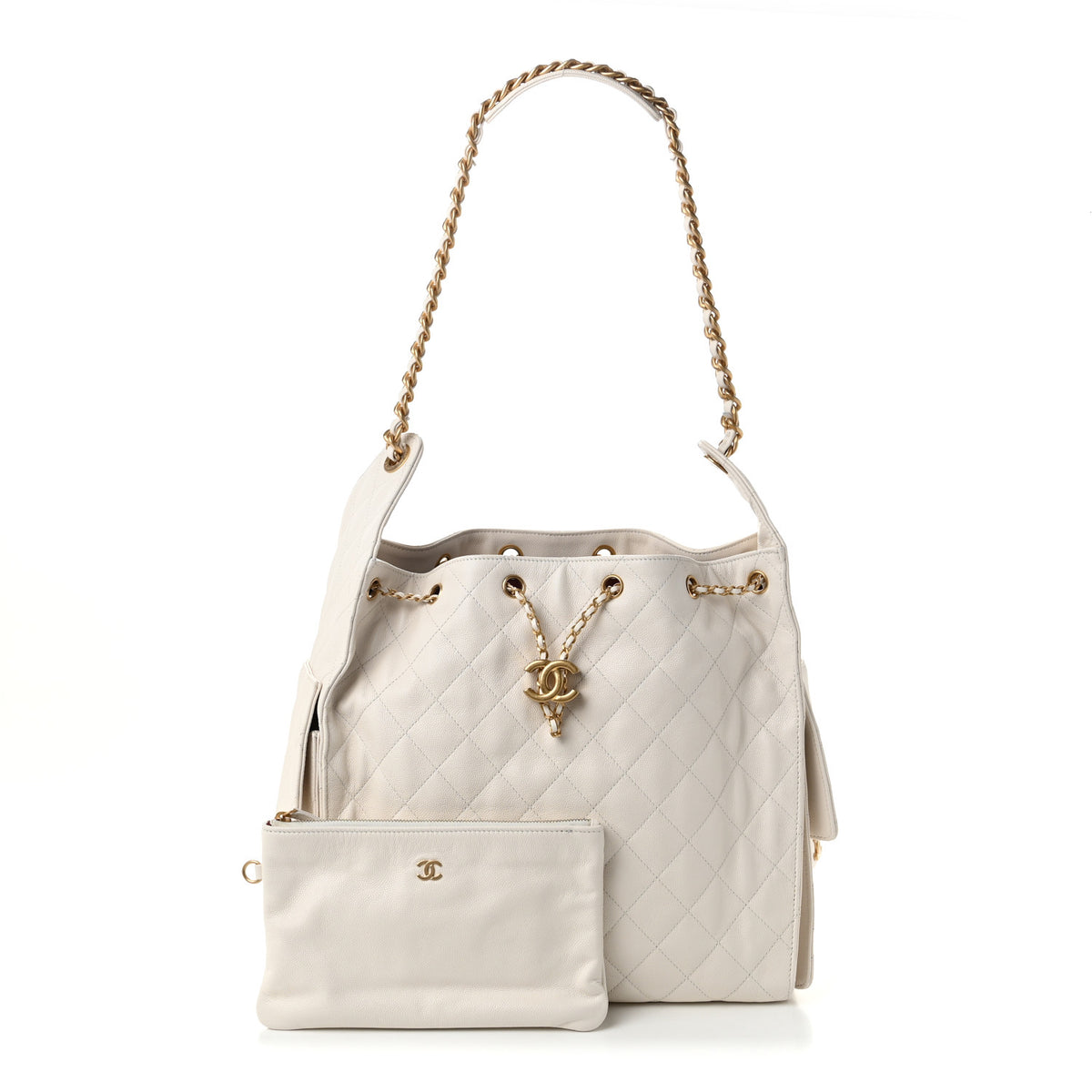 Chanel Caviar Quilted Medium Chanel 25 Handbag White 3 of 11