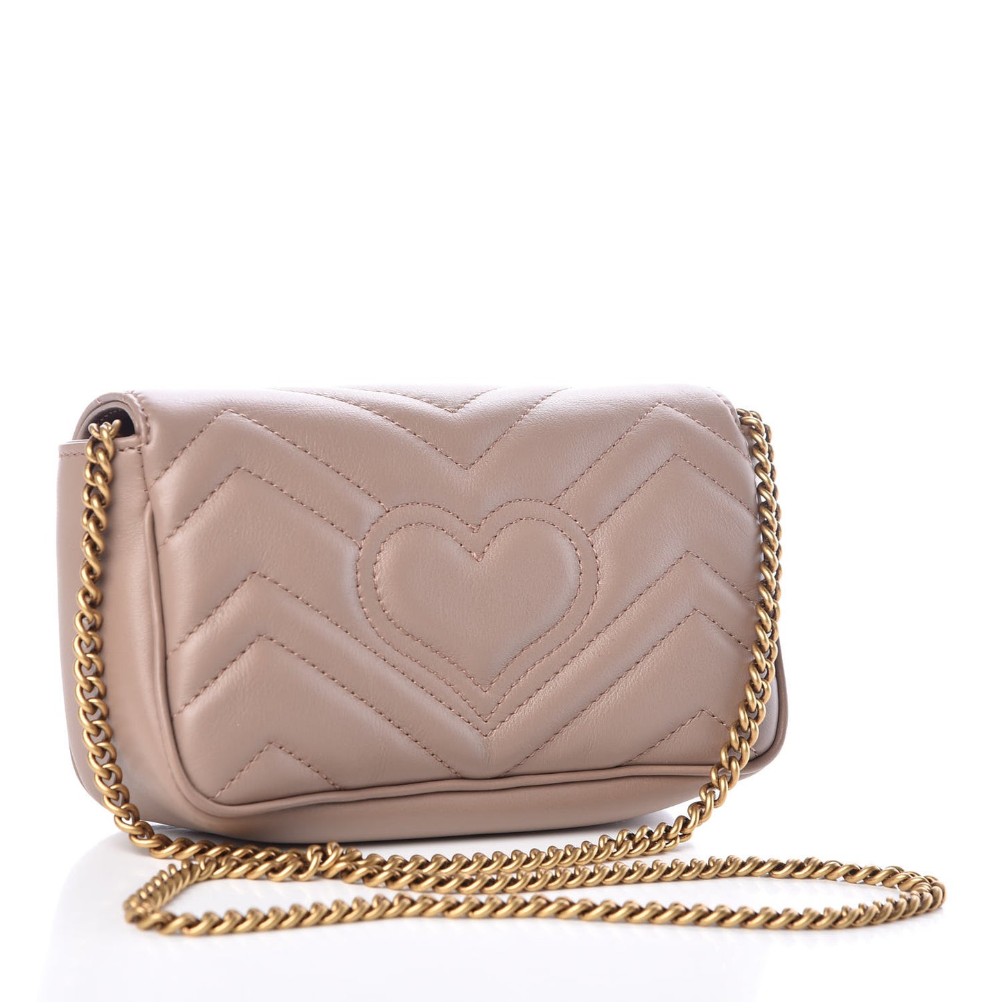 Calfskin Matelasse Super Mini GG Marmont Shoulder Bag Porcelain Rose