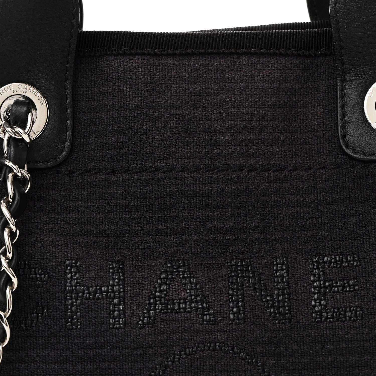 Chanel Mixed Fibers Calfskin Small Deauville Tote Black 8 of 17