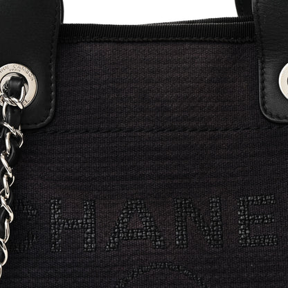 Chanel Mixed Fibers Calfskin Small Deauville Tote Black 8 of 17