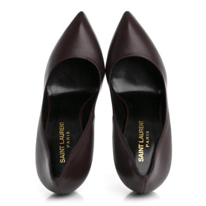 Saint Laurent Calfskin Janis 105 Platform Pumps 38.5 Cordovan 2 of 9