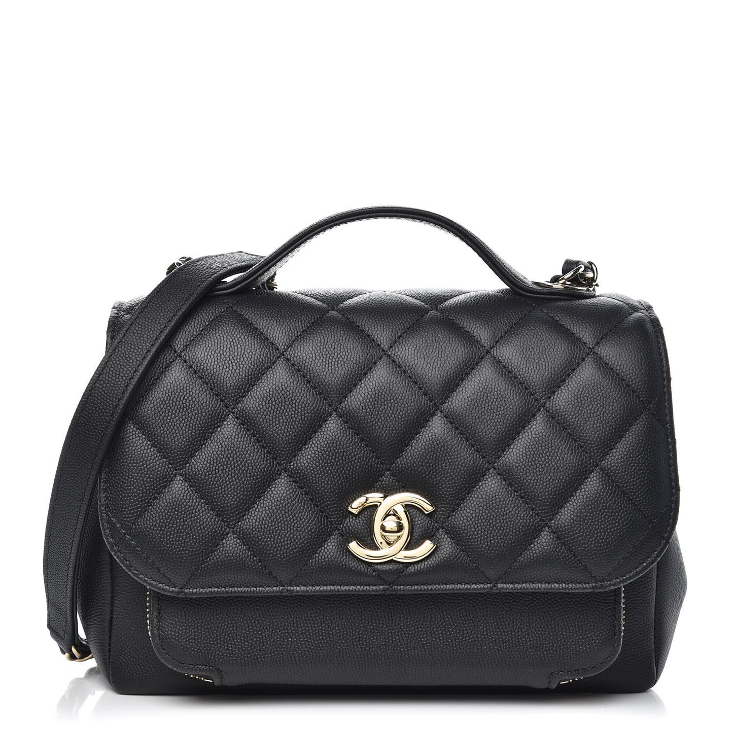 Caviar Quilted Medium Business Affinity Flap Black