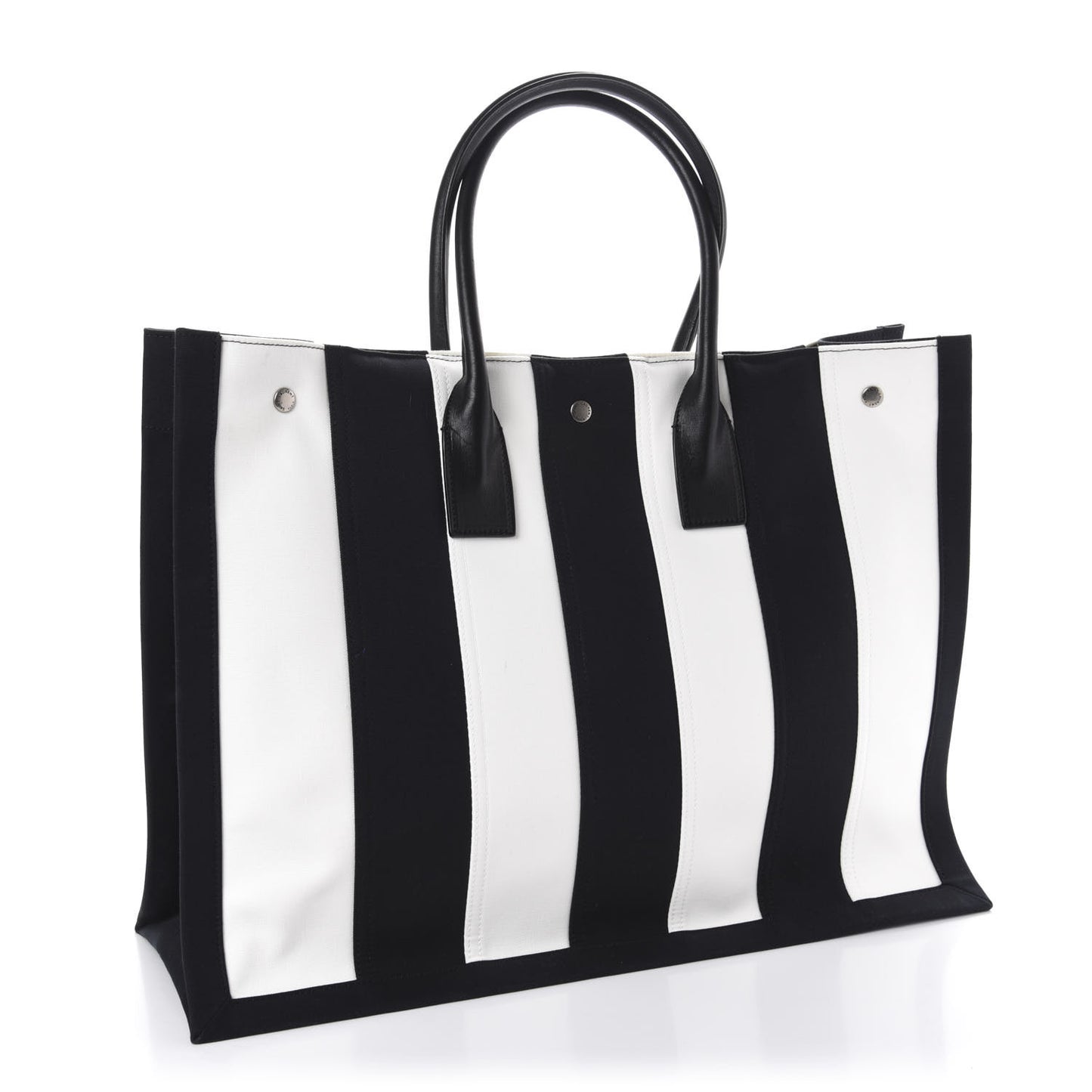 Canvas Noe Striped Tote Black White