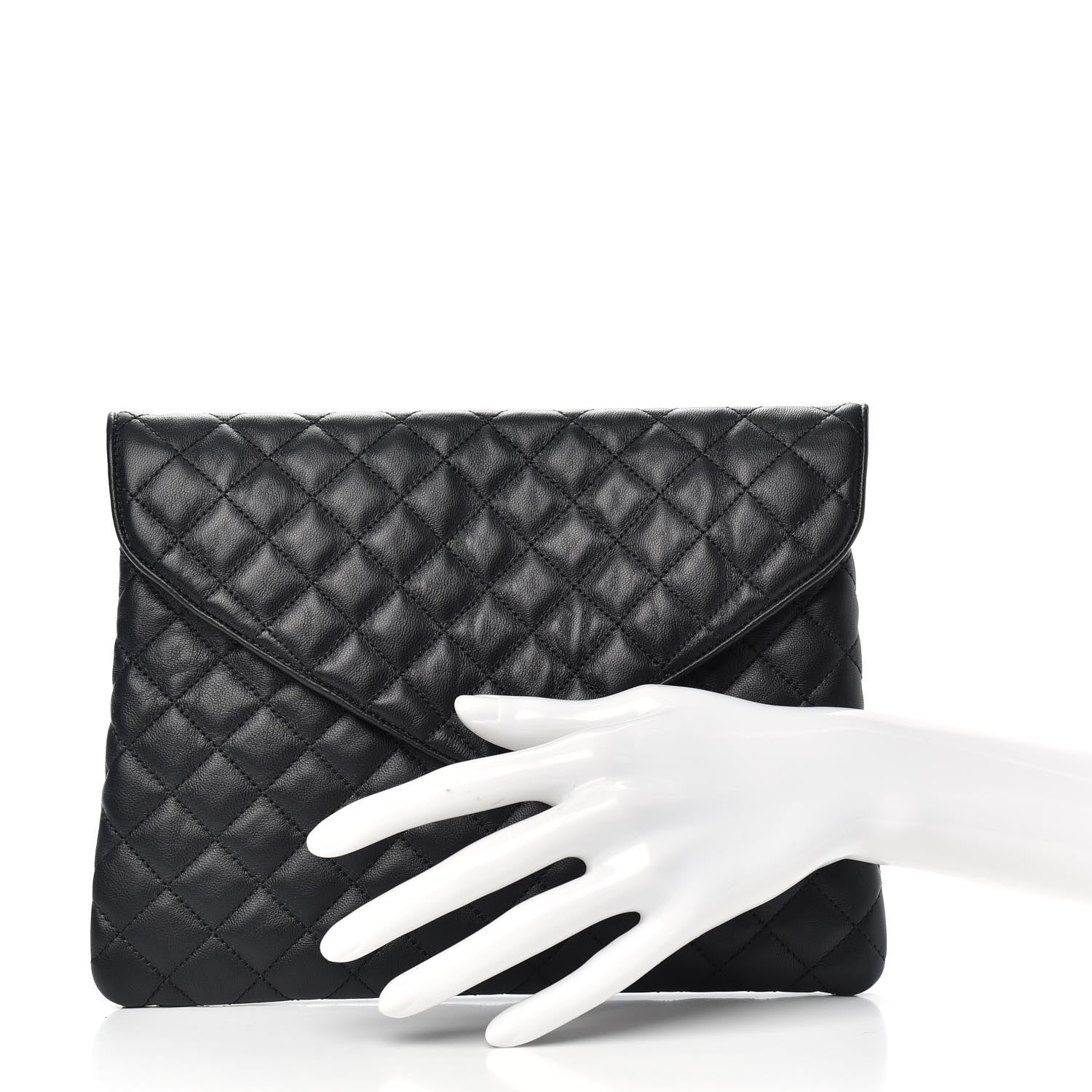 Chanel Lambskin Quilted Slipper Pouch Black 2 of 6