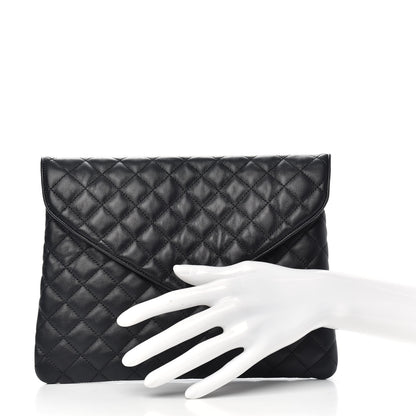 Chanel Lambskin Quilted Slipper Pouch Black 2 of 6