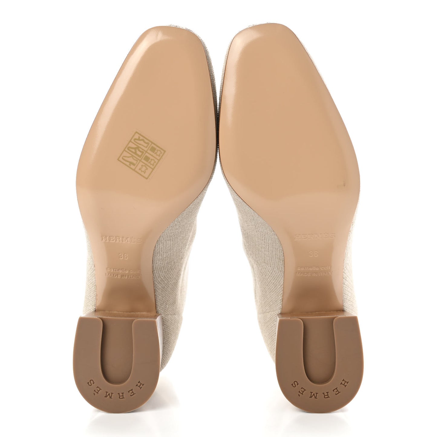 Knit Calfskin Volver 60 Ankle Boots 36 Nocciola