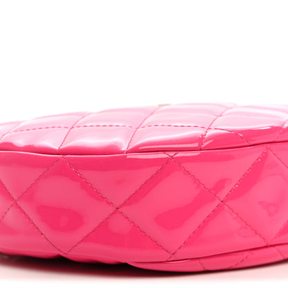 Chanel Patent Calfskin Quilted Enamel CC Charms Hobo Pink 9 of 10