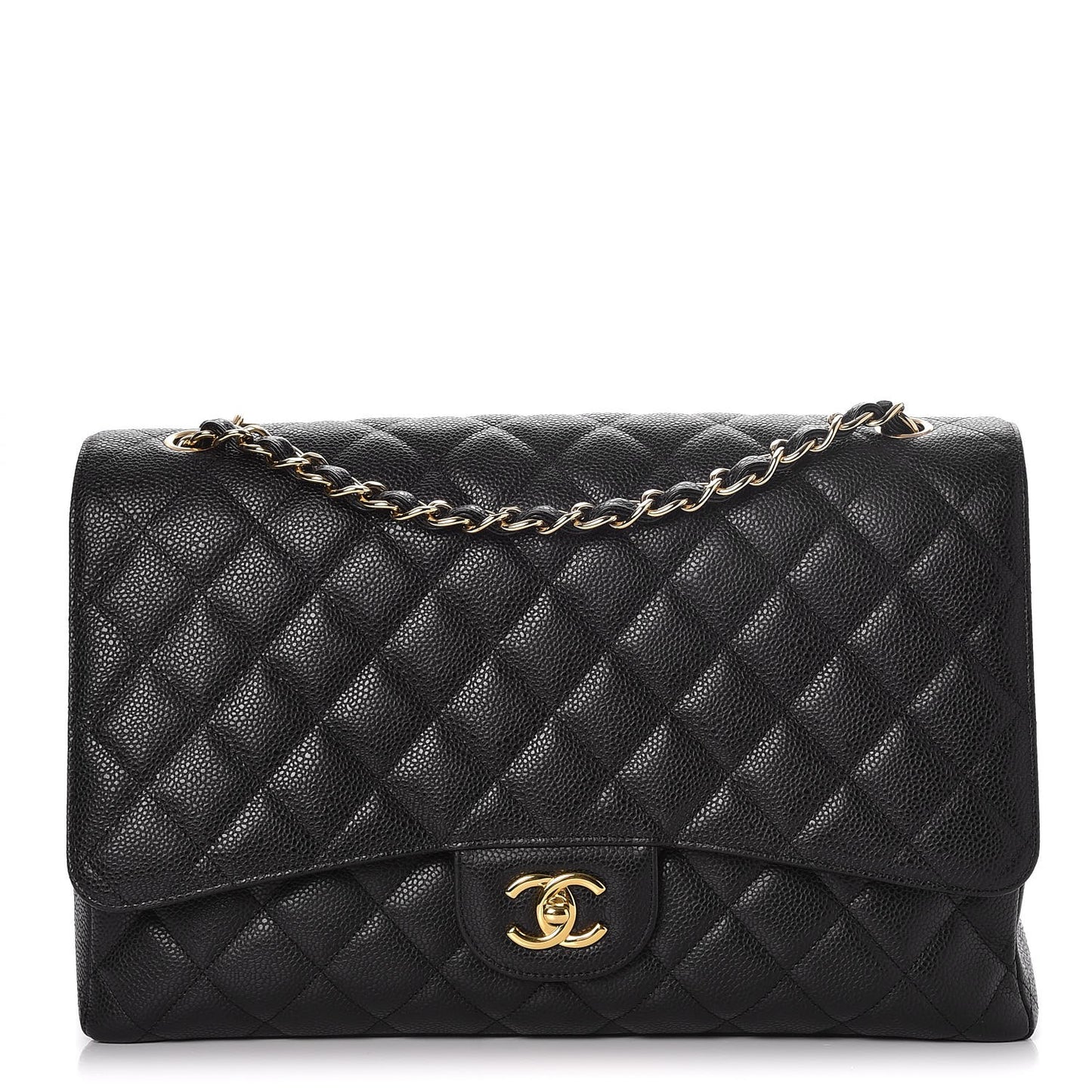 Caviar Quilted Maxi Single Flap Black