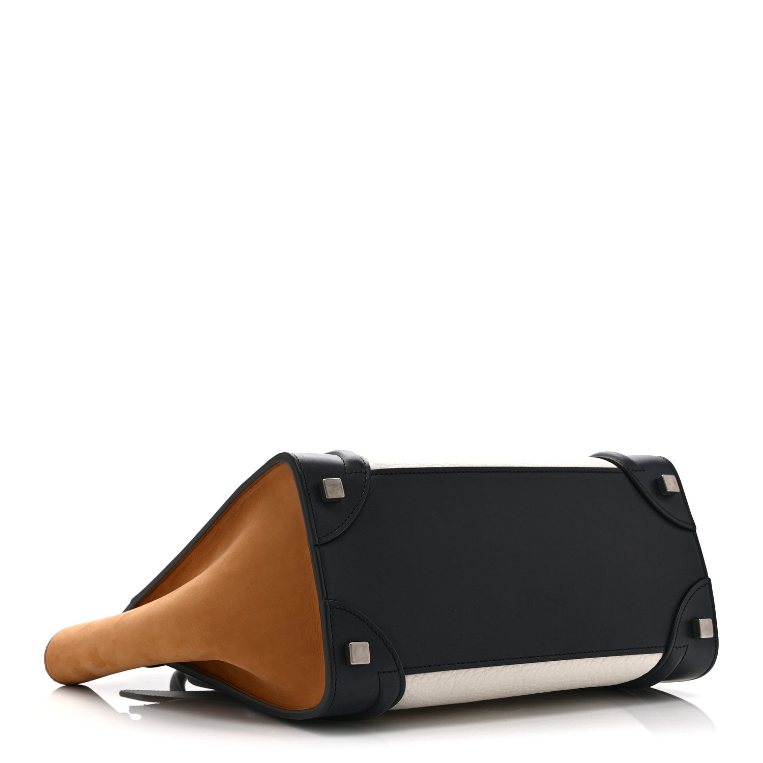 Celine Baby Grained Calfskin Nubuck Micro Tri-Color Luggage White 4 of 10