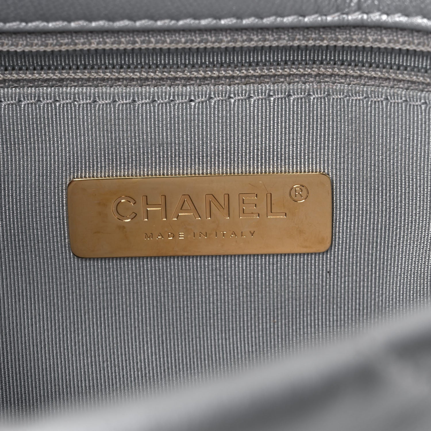 Chanel Metallic Goatskin Quilted Medium Chanel 19 Flap Silver 6 of 10