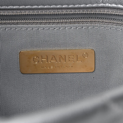 Chanel Metallic Goatskin Quilted Medium Chanel 19 Flap Silver 6 of 10