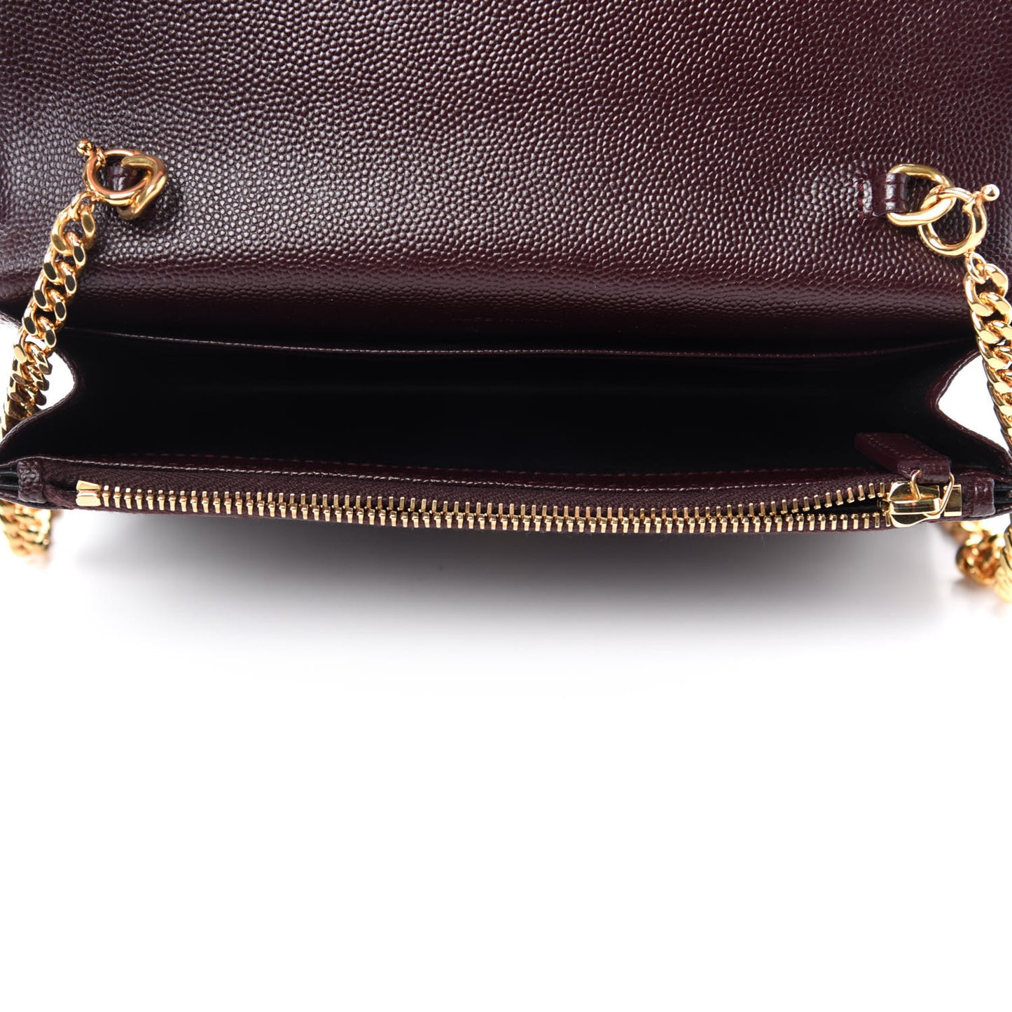 Grain De Poudre Matelasse Chevron Monogram Envelope Chain Wallet Amaranto