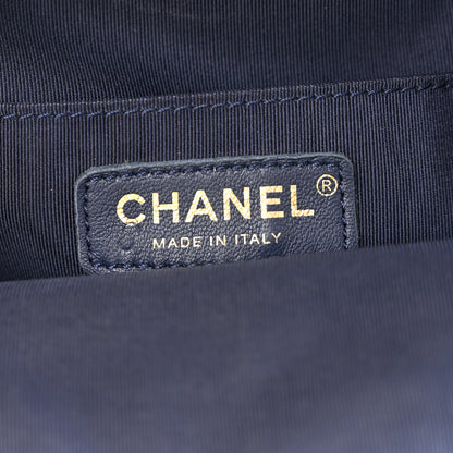 Chanel Tweed Front Pocket Backpack Navy 6 of 12