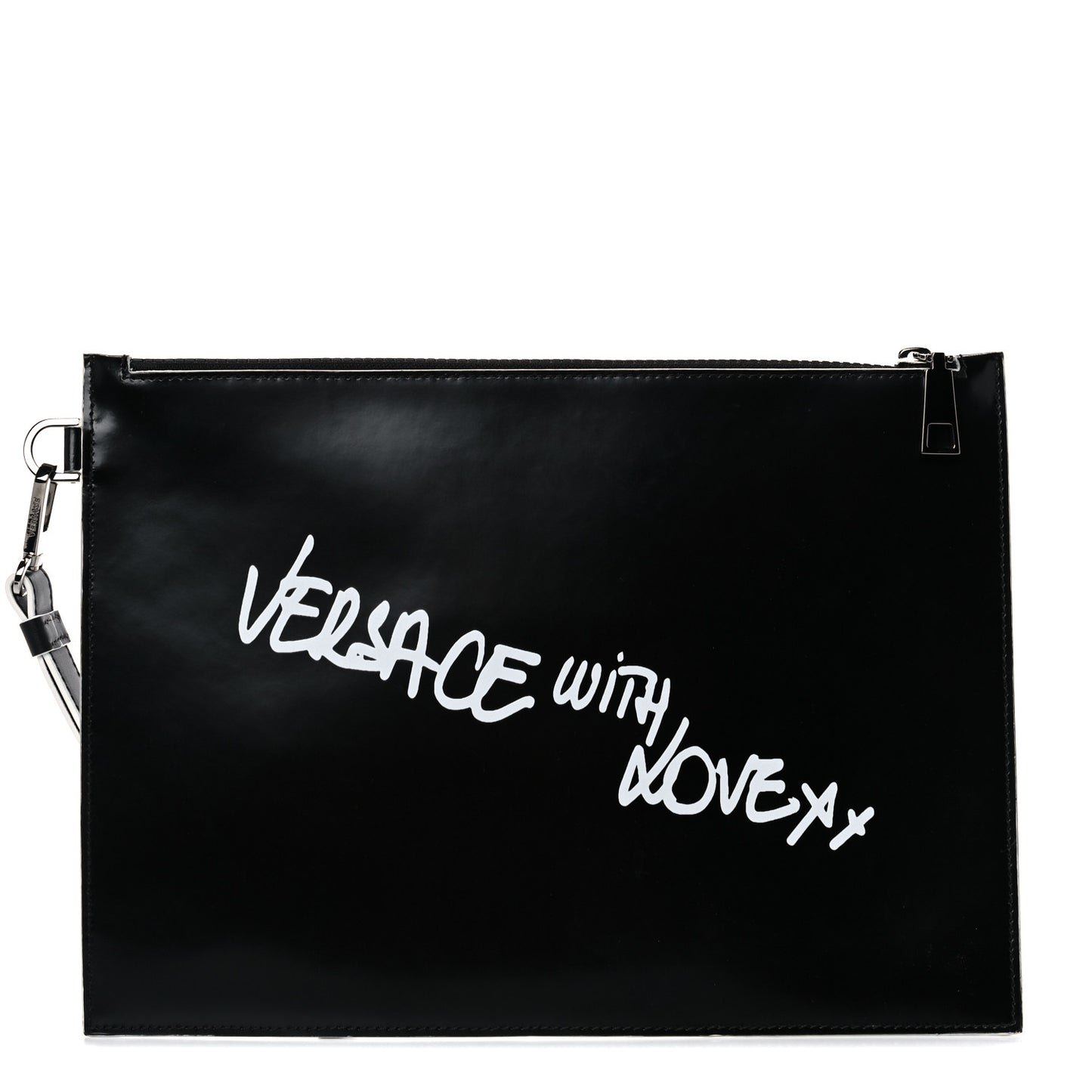 Calfskin Versace With Love Pochette Black