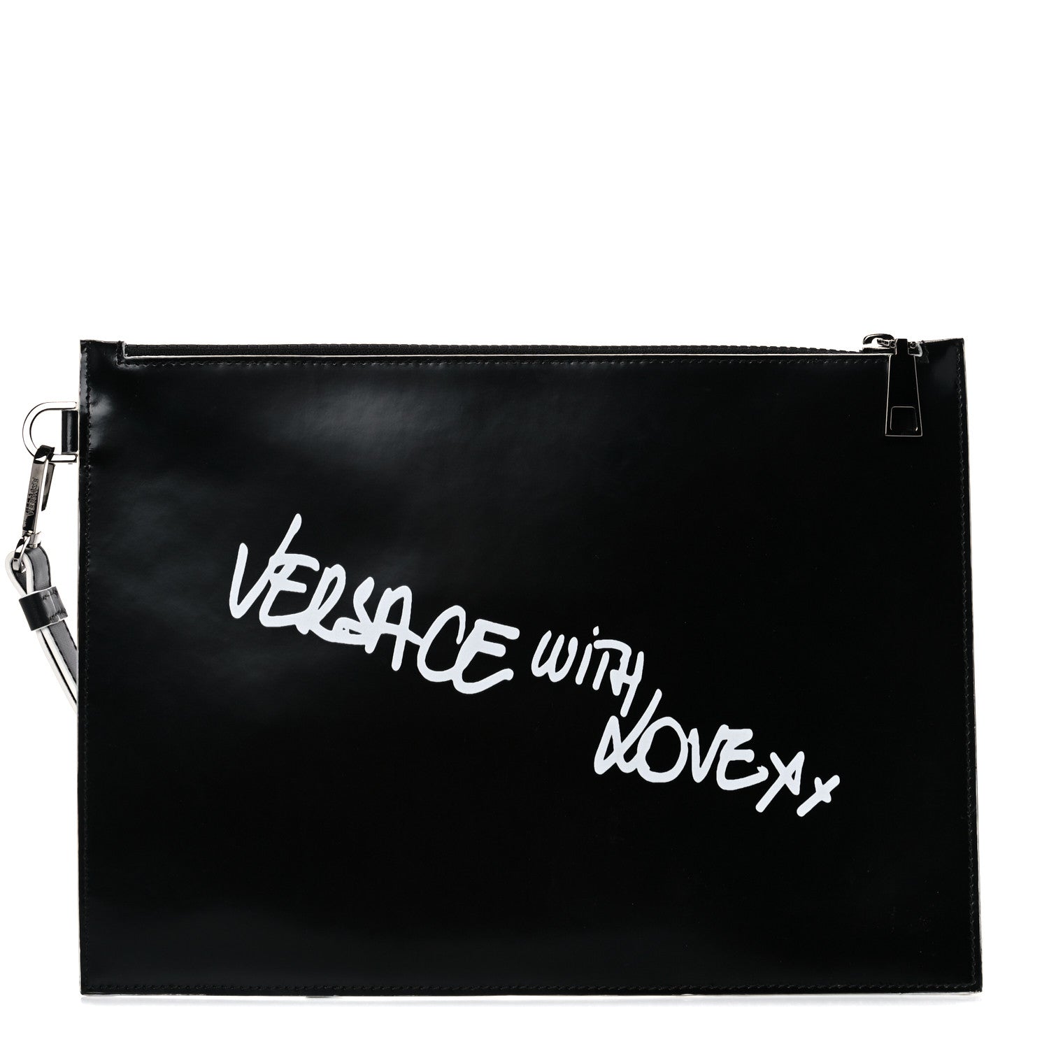 Versace Calfskin Versace With Love Pochette Black 1 of 10