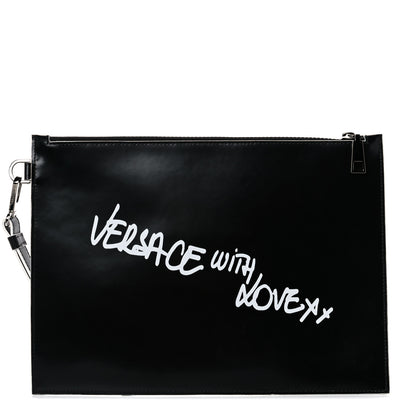 Versace Calfskin Versace With Love Pochette Black 1 of 10