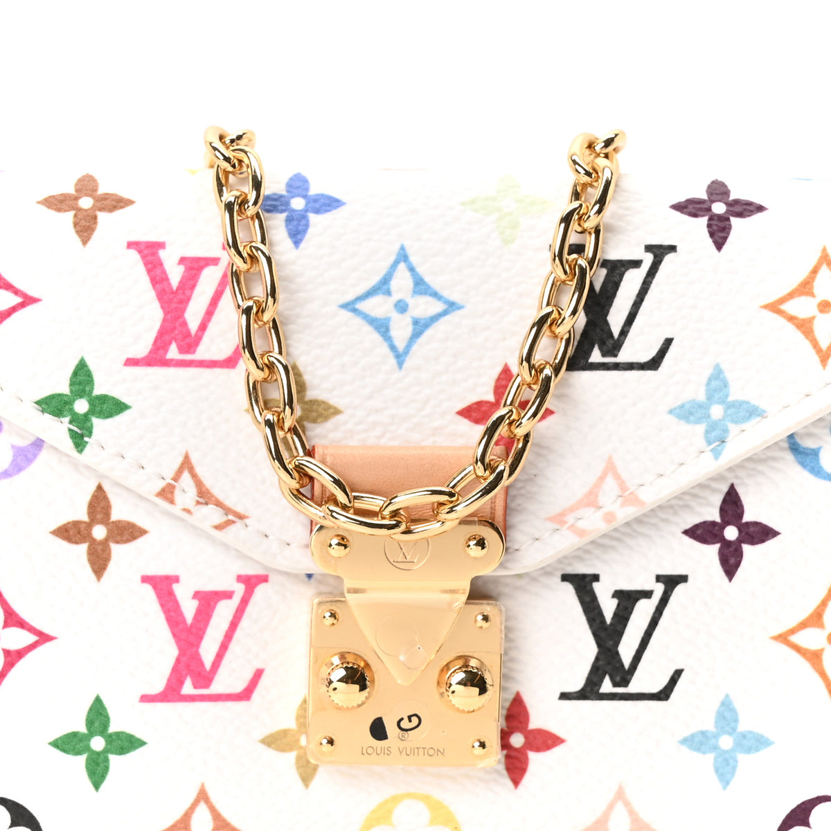 LV X TM Monogram Multicolor Pouch Metis Belt White