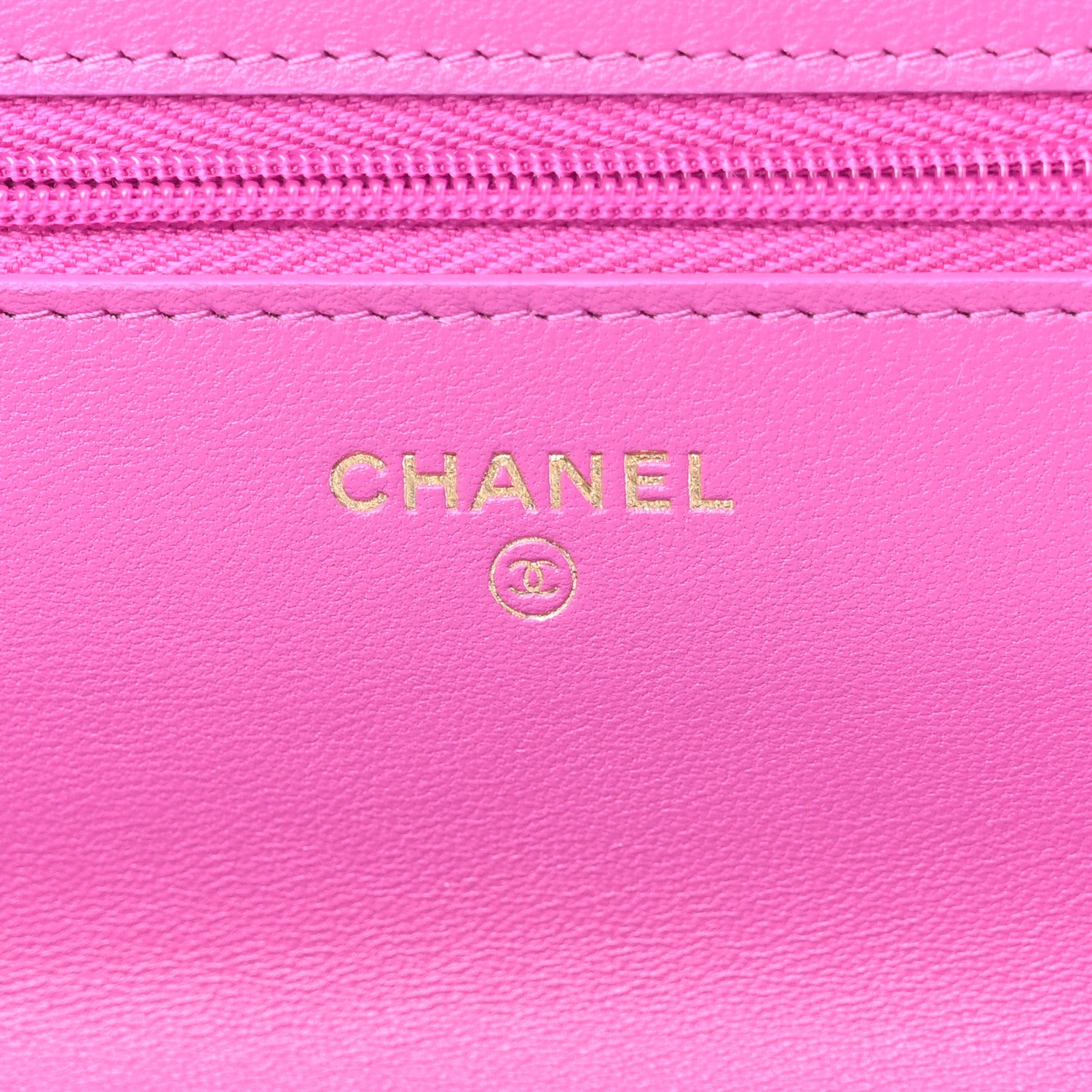 Chanel Lambskin Quilted Wallet On Chain WOC Dark Blue Pink 6 of 12