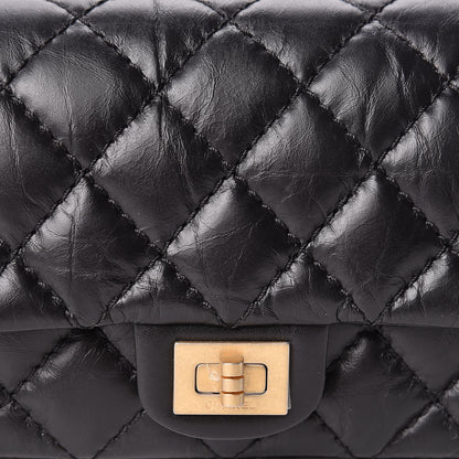 Chanel Aged Calfskin Quilted 2.55 Reissue Flap Belt Bag Clutch Black 8 of 11