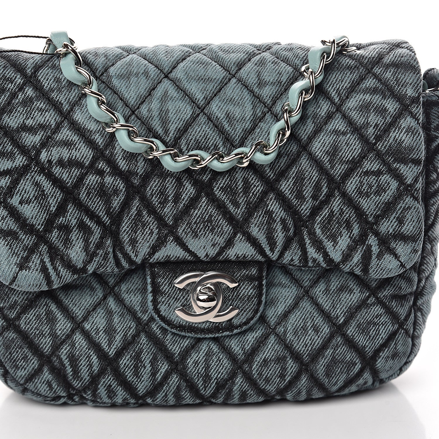 Chanel Denim Quilted Denimpression Small Flap Blue Black 7 of 9