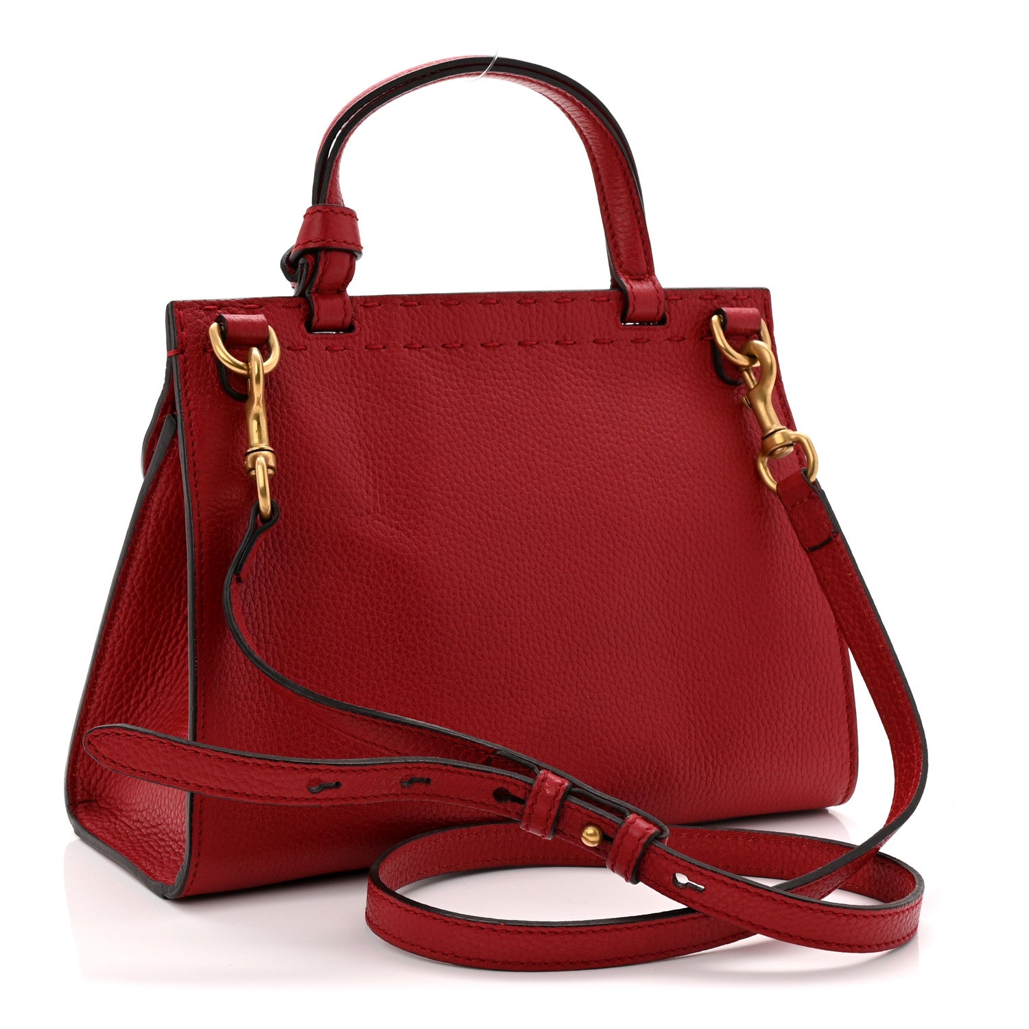 Gucci Cellarius Calfskin Mini GG Marmont Top Handle Bag Vulcanic Red 3 of 10