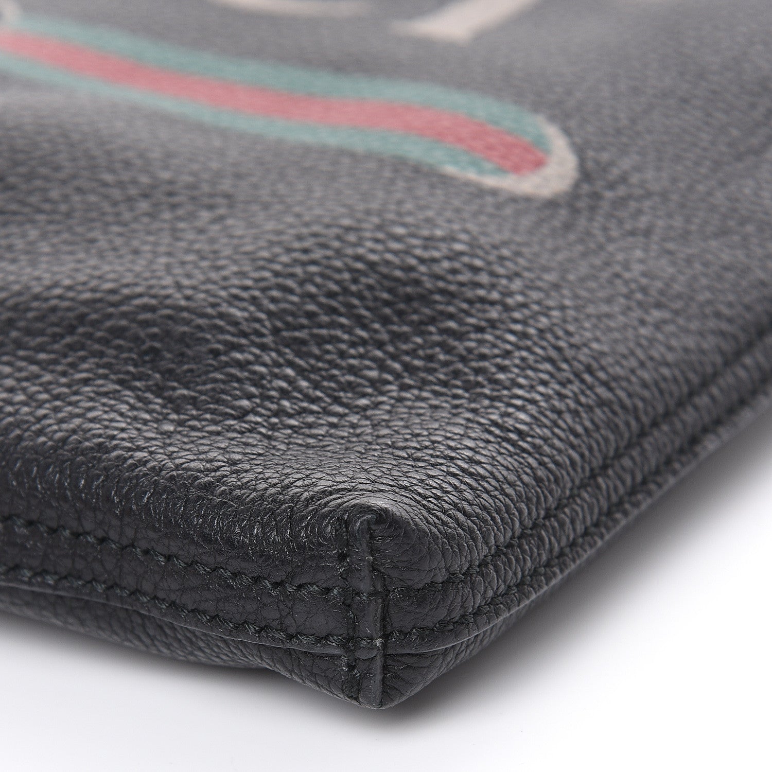 Gucci Pebbled Calfskin Medium Logo Portfolio Clutch Black 9 of 11