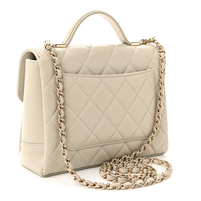 Chanel Lambskin Quilted Small Flap Top Handle Bag Grey 3 of 10