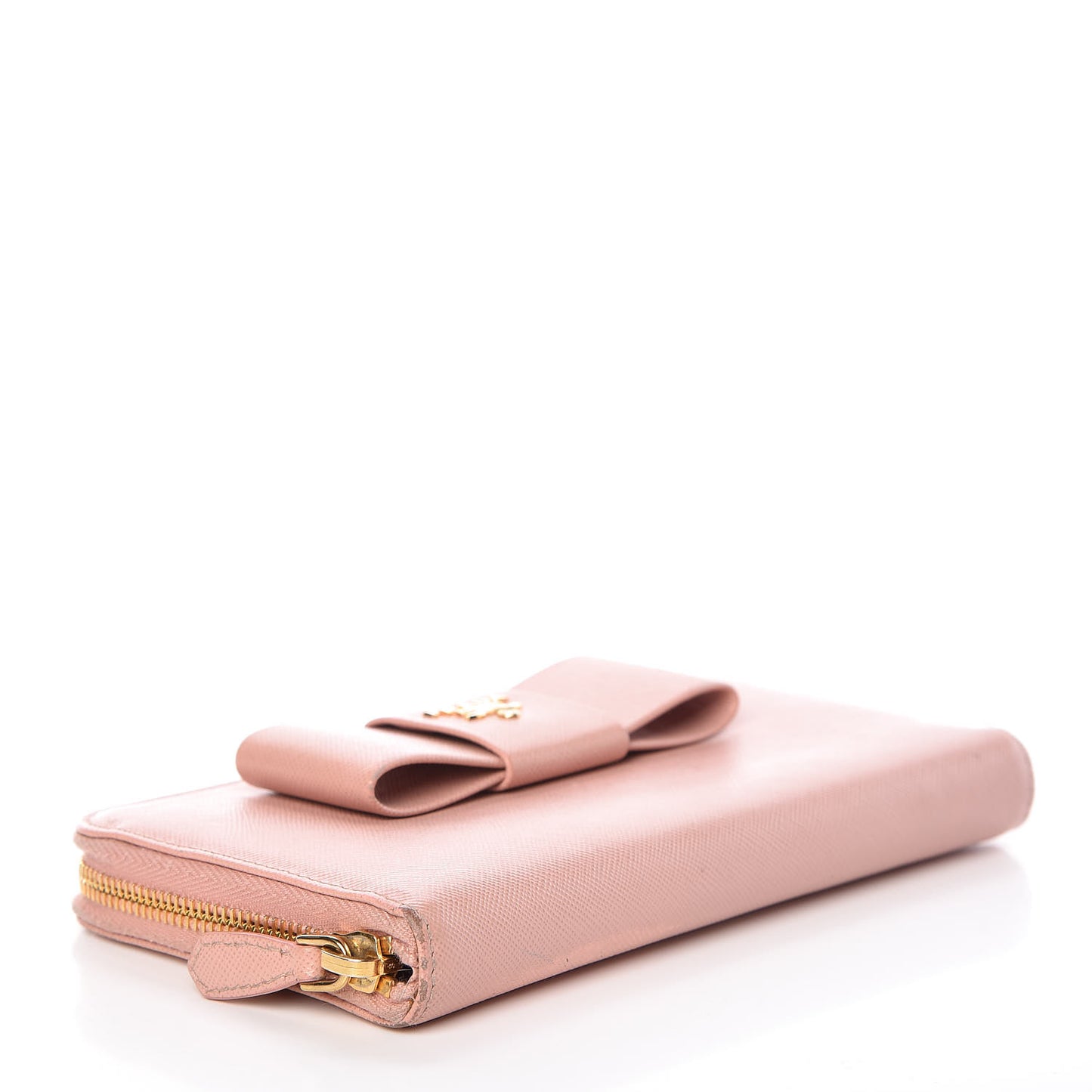 Saffiano Fiocco Bow Zip Around Wallet Orchidea