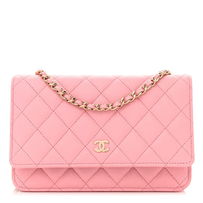 Chanel Caviar Quilted Wallet on Chain WOC Light Pink 1 of 12