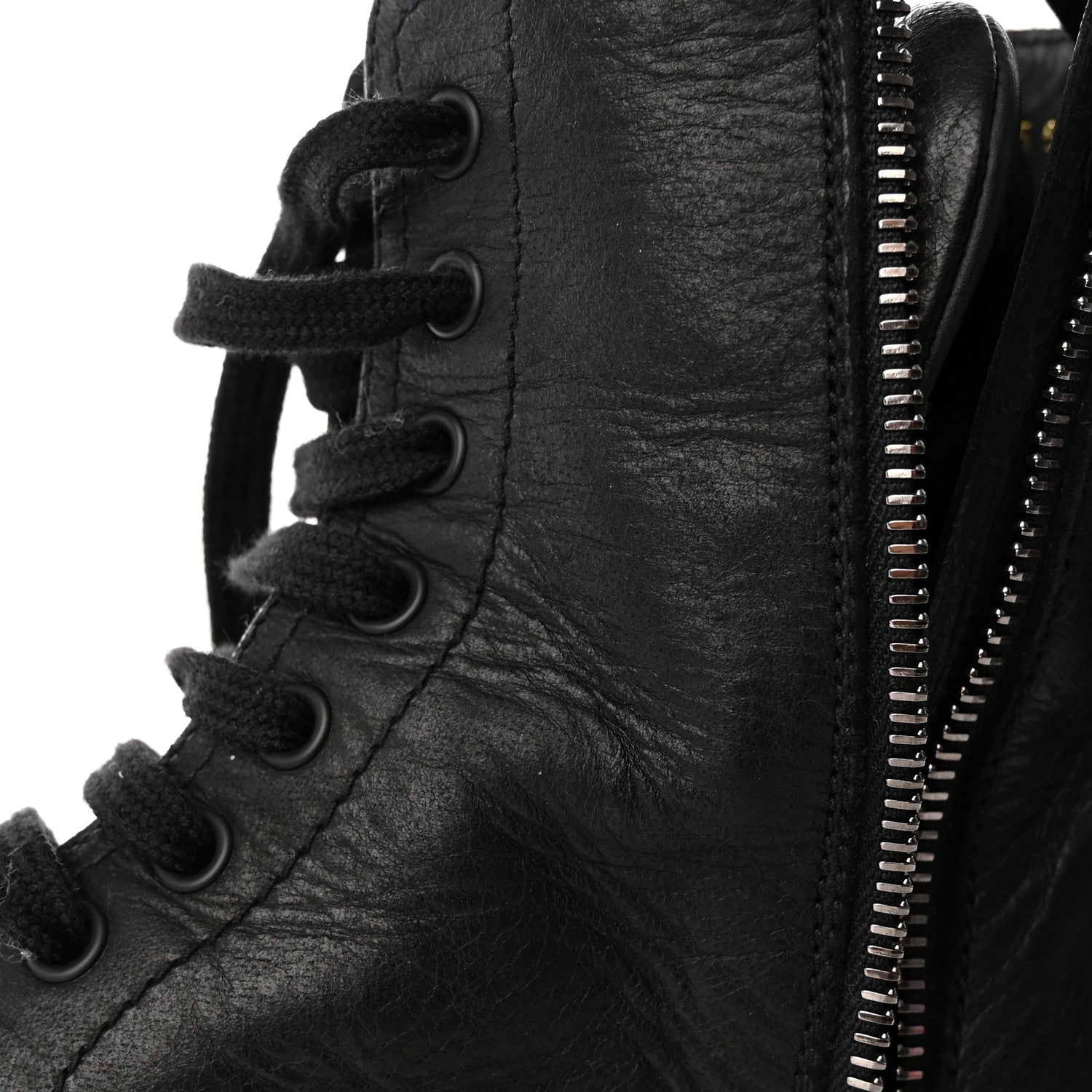 Prada Cervo Shine Captoe 30mm Combat Boots 39.5 Black 10 of 14