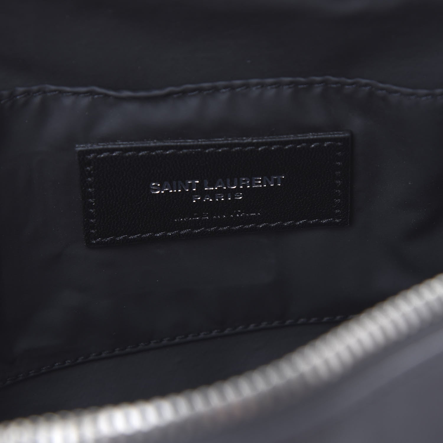 Saint Laurent Lambskin Y Quilted Monogram Loulou Cosmetic Case Asphalt Grey 8 of 9