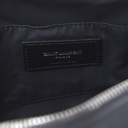 Saint Laurent Lambskin Y Quilted Monogram Loulou Cosmetic Case Asphalt Grey 8 of 9