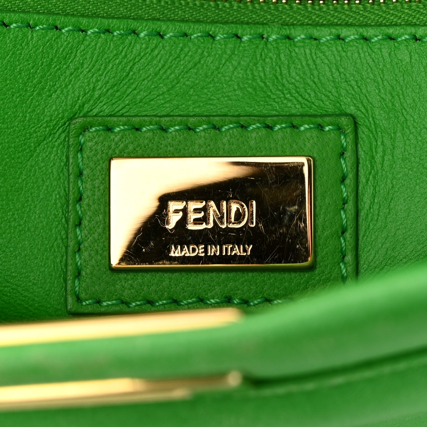 Fendi Nappa Mini Peekaboo Iconic Satchel Tomatillo 6 of 14